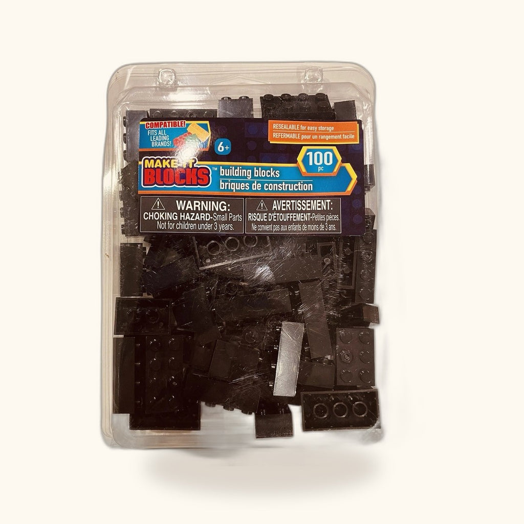 Bloques de construcción Make It Blocks, 100 piezas negras