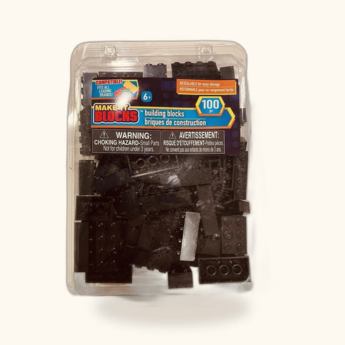 Bloques de construcción Make It Blocks, 100 piezas negras