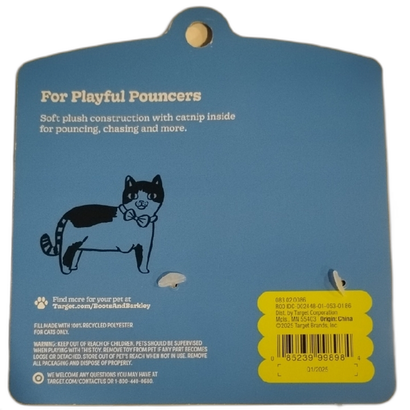 Juguete para gatos Boots & Barkley – Ardilla de peluche con catnip (Swat & Pounce)