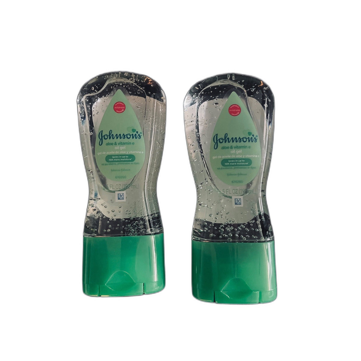 Gel de Aceite Johnson's Aloe y Vitamina E – 192 ml – Set de 2