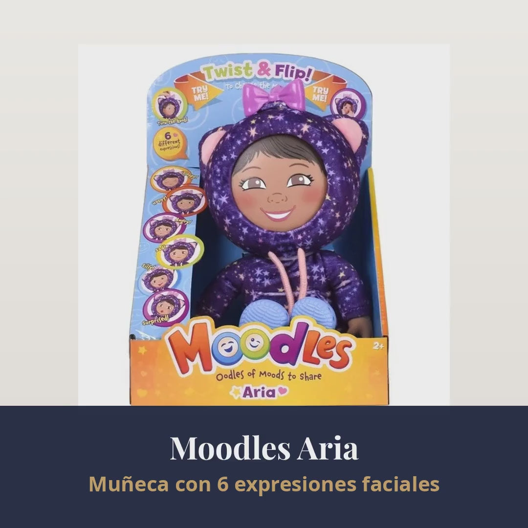 Moodles Aria 12" Doll with 6 Facial Expressions – Emotional Educational Toy