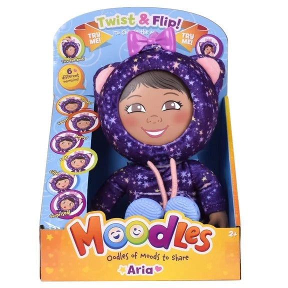 Moodles Aria 12" Doll with 6 Facial Expressions – Emotional Educational Toy