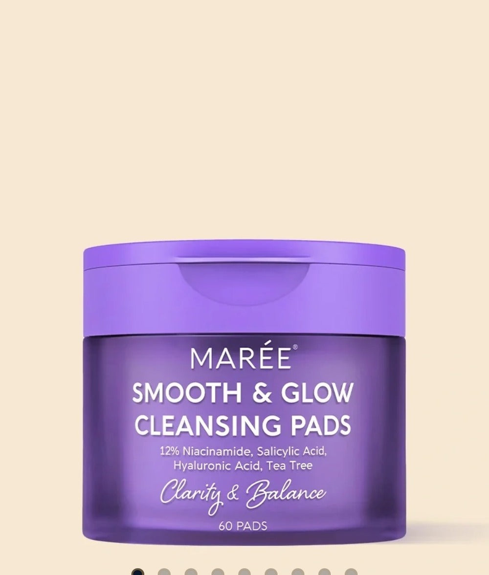MARÉE Smooth & Glow Facial Pads with 12% Niacinamide – 60 Pads